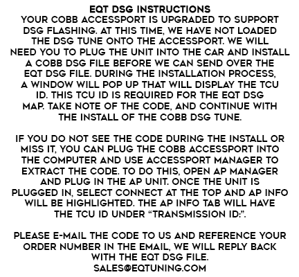 DSG Instructions