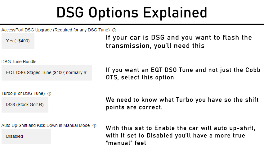 DSG Options