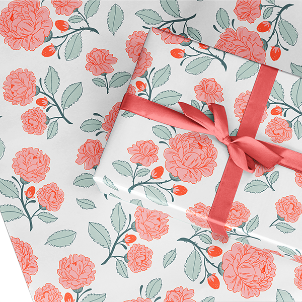 rose wrapping paper