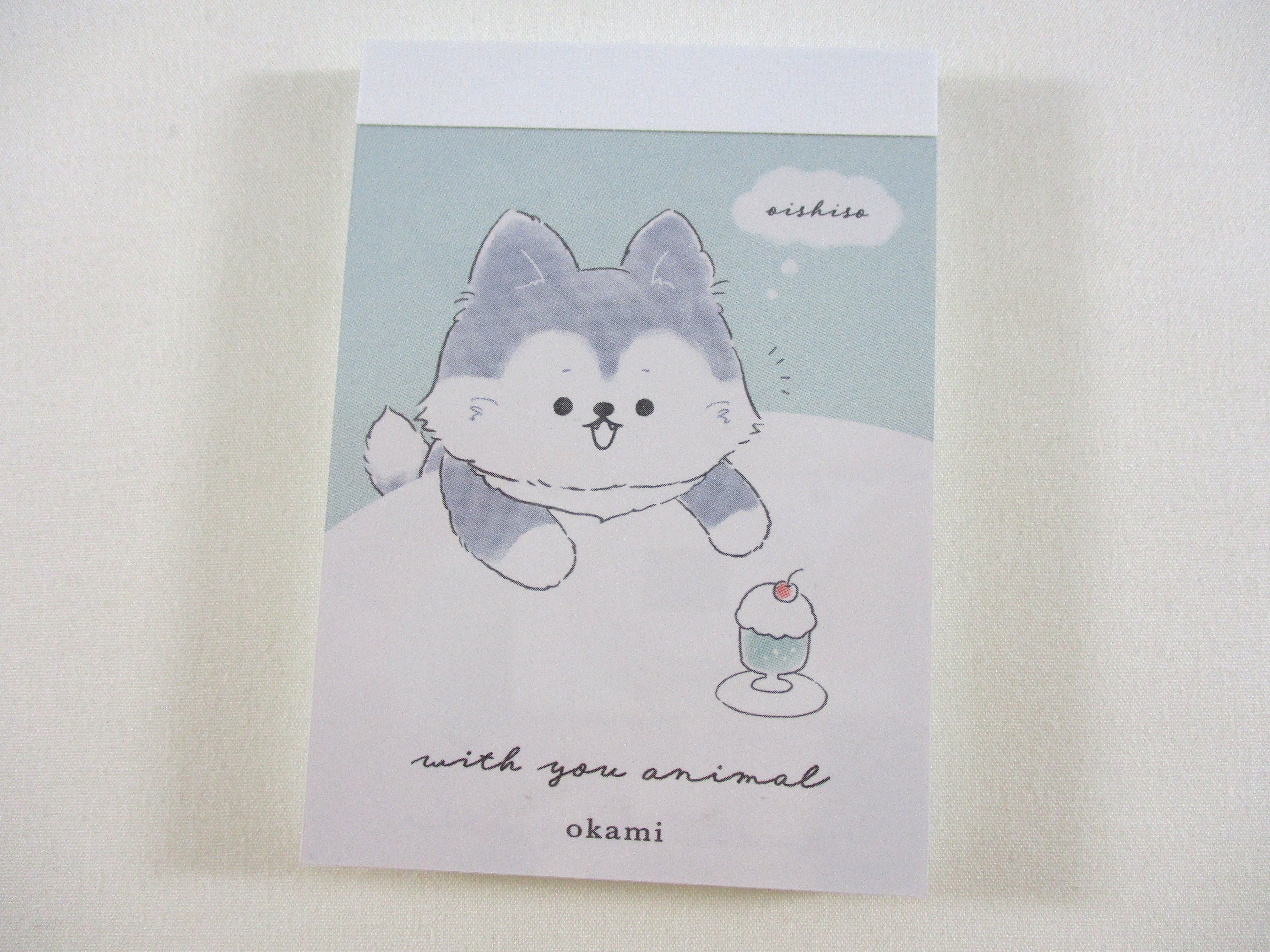 Cute Kawaii Kamio Dog okami Mini Notepad / Memo Pad - Stationery Designer Paper Collection