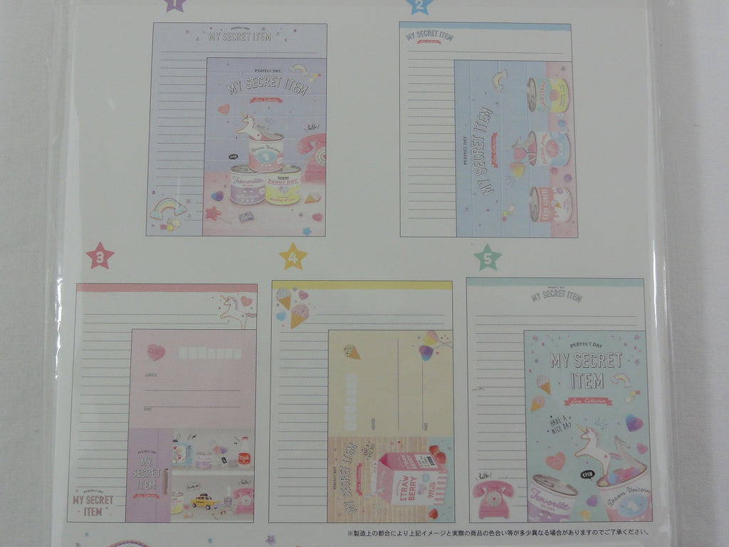 Cute Kawaii Crux Perfect Day Unicorn Letter Set Pack Stationery