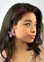 My Little Pony Fluttershy Cutie Mark Earrings on model