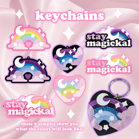 Witch Visions rainbow keychains