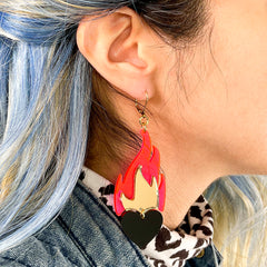 Love ala Flambe Earring --Dark