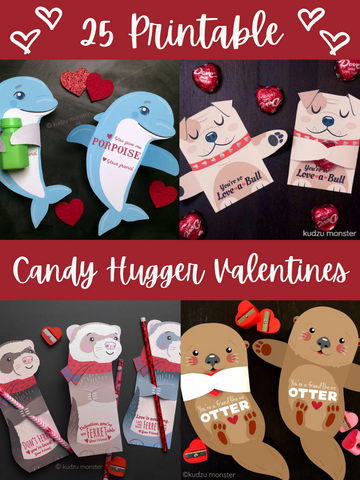 25 Printable Candy Hugger Valentines