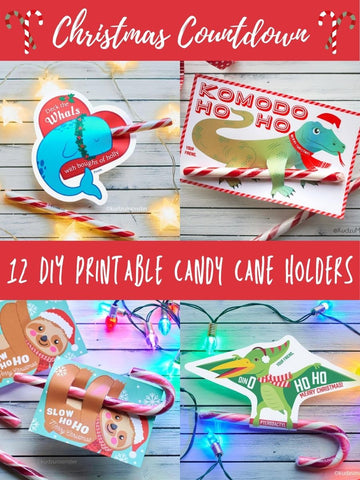 Christmas Countdown: 12 DIY Printable Candy Cane Holders