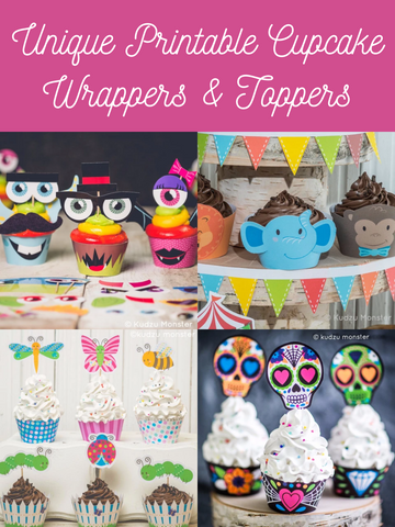 Unique Printable Cupcake Wrappers and Toppers