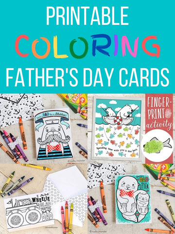 Printable Coloring Father's Day Cards