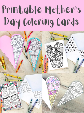 Printable Mother's Day Coloring Cards