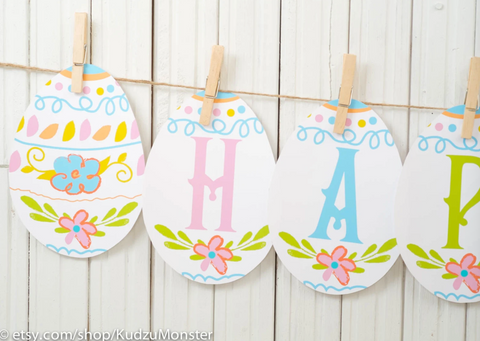 Printable Happy Easter banner