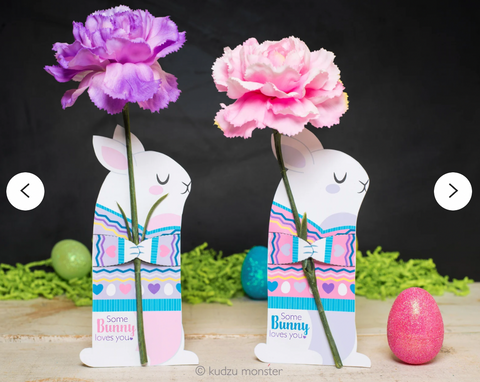 Printable easter bunny flower hugger