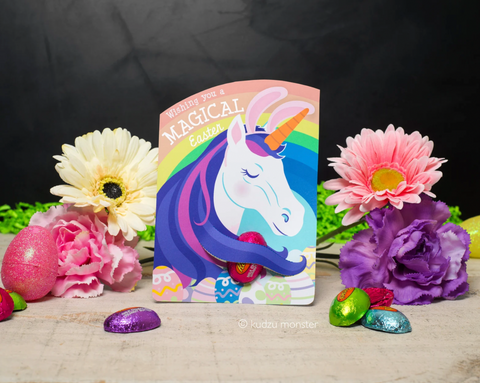 Printable unicorn easter candy hugger