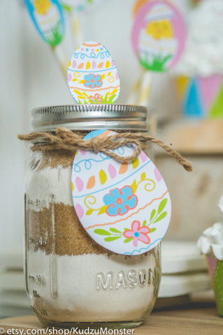 Printable easter mason jar gift tag and label set