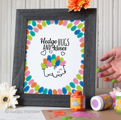 Printable mother's day hedgehog art activity