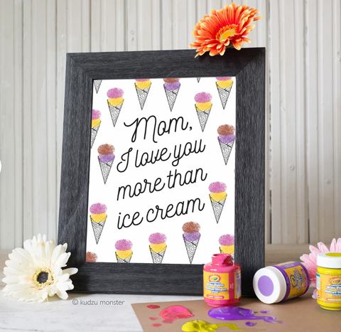 Printable mother's day ice cream art activity