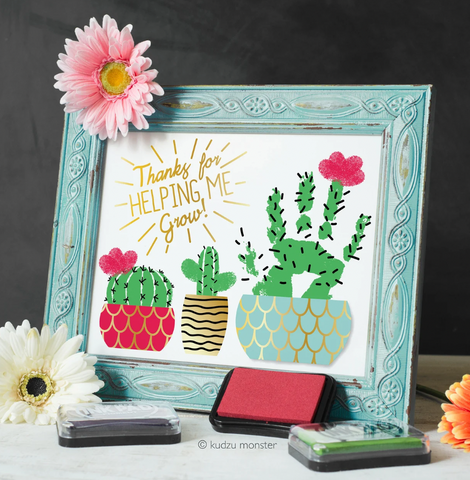 Printable mother's day succulent art activity