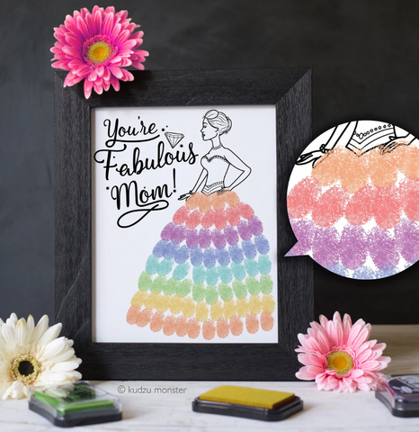 Printable mother's day glam art activity