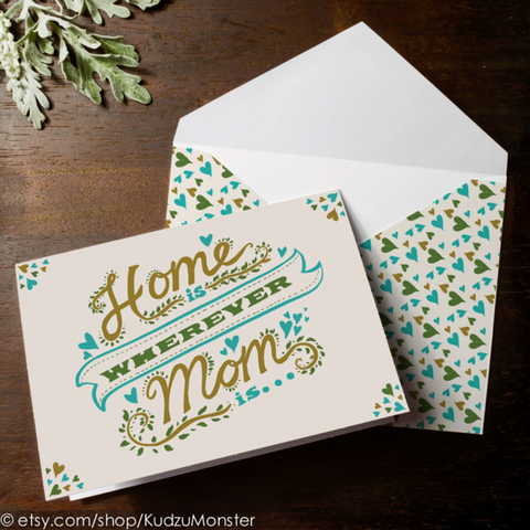 Printable home is wherever mom is mother's day card