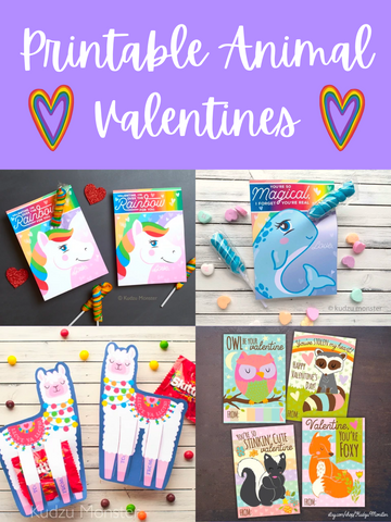 Printable Animal Valentines