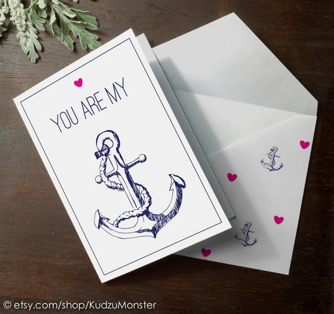 Mailable anchor valentine's day card
