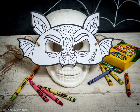 Printable creepy bat halloween mask