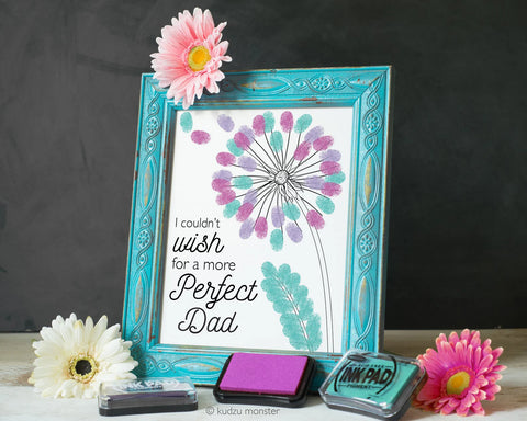 Printable dandelion father's day finger paint activity