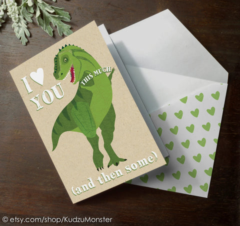Printable dinosaur father's day card
