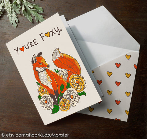 Mailable foxy valentine's day card