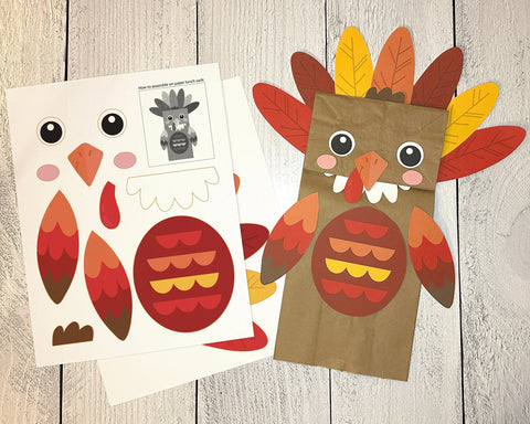 Turkey Puppet Made From Brown Paper Bag