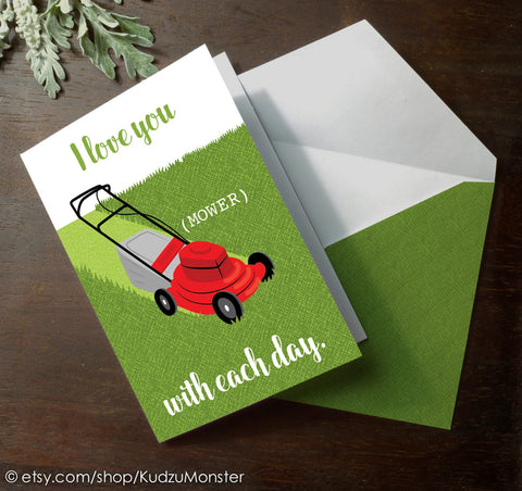 Printable lawn mower father's day card