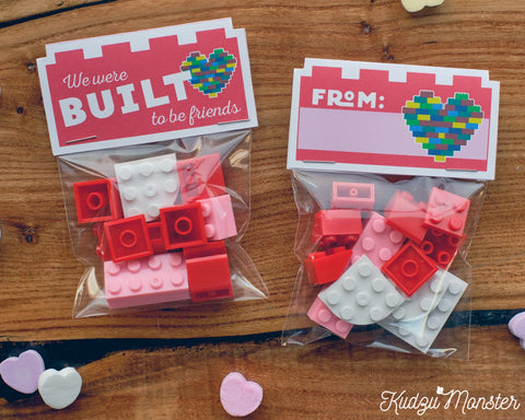 Printable lego treat bag topper valentine