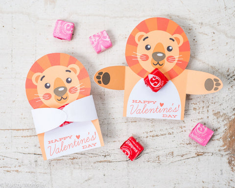 Printable lion valentine