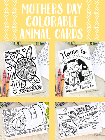 7  Mother's Day Animal Coloring Sheets