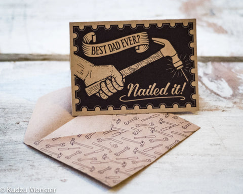 Printable nailed it father's day card