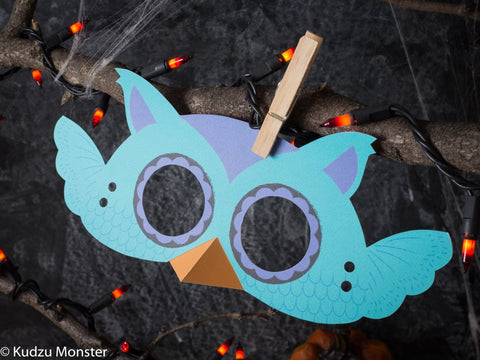 Printable 3d owl halloween mask