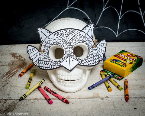 Printable owl halloween coloring mask