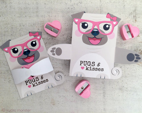 Printable pug valentine