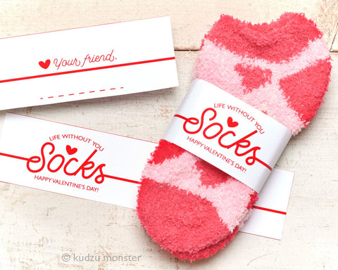 Printable socks valentine