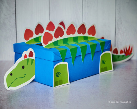 Stegosaurus printable valentine box decor kit