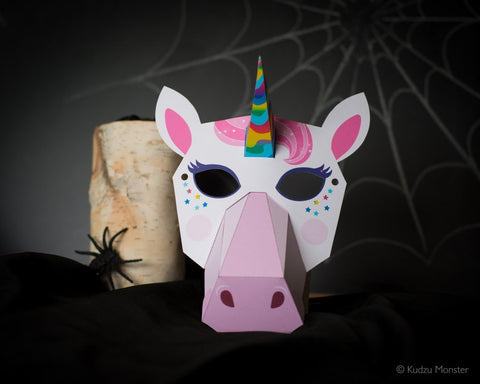Printable unicorn halloween mask