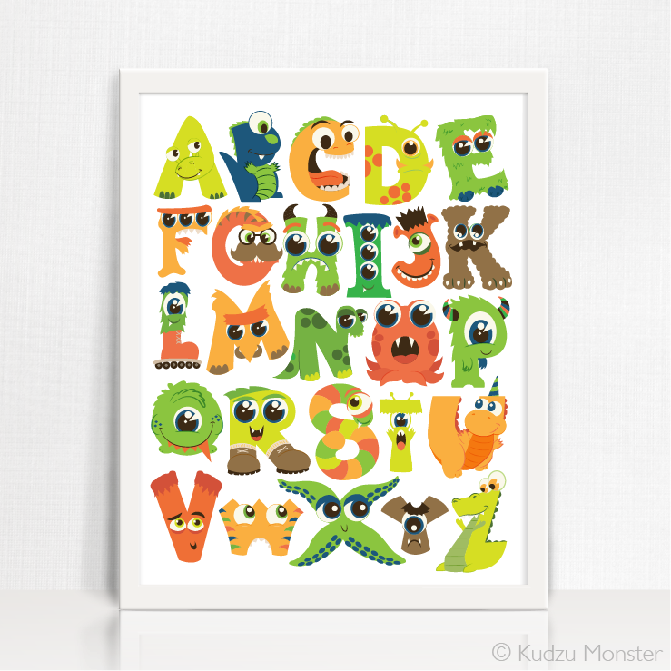 Download Monster Alphabet Printable Art Kudzu Monster