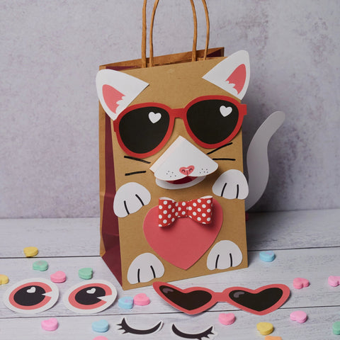 Printable cat valentine box kit