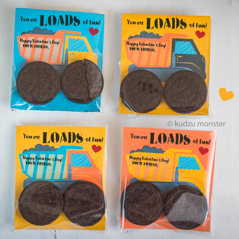 Printable dump truck oreo valentine