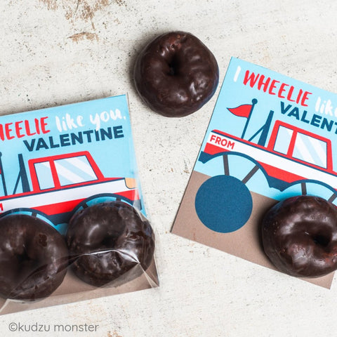 Printable monster truck valentine