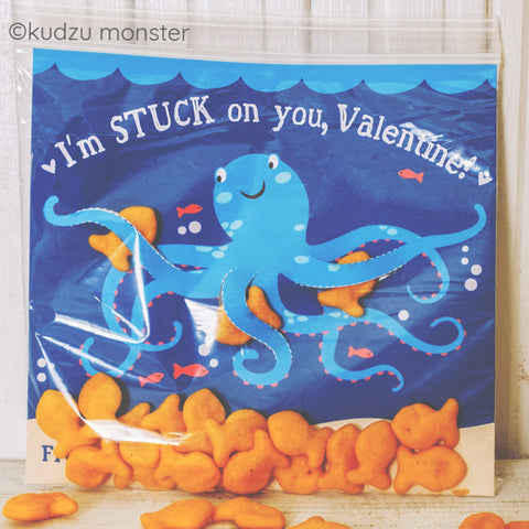 Printable octopus valentine