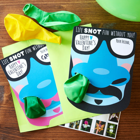 Printable snot balloon valentine's day card