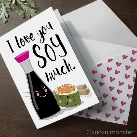 Printable i love you soy much valentine's day card