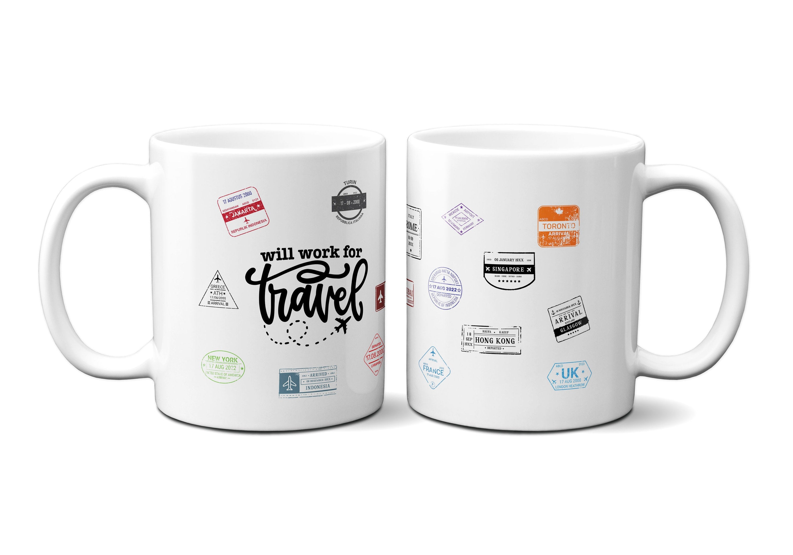 Travel Passport Mug Gift Ideas, Gift for Traveller Mug 11 oz.