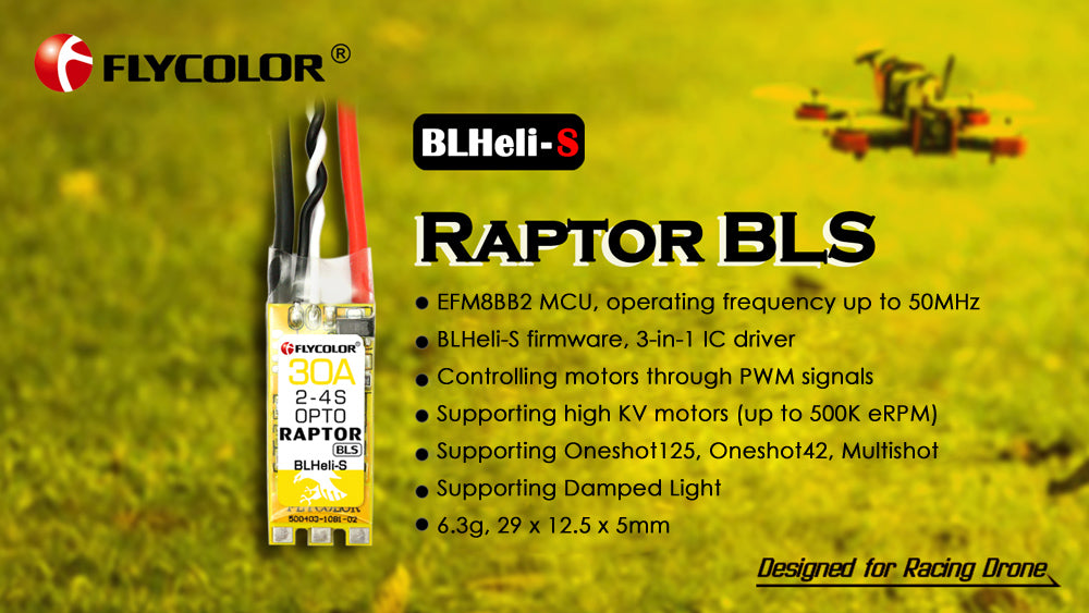 Flycolor Raptor BLHeli-S 30A Multi-Rotor ESC 2-4S (OPTO)