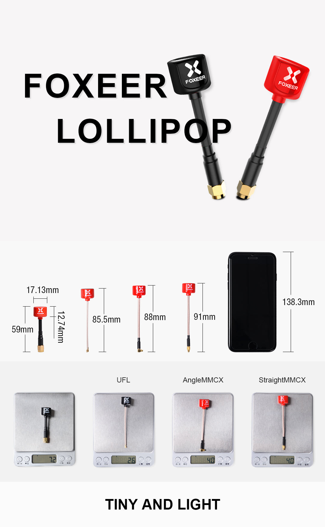 Foxeer Lollipop 5.8G RHCP FPV Antenna (2pcs)